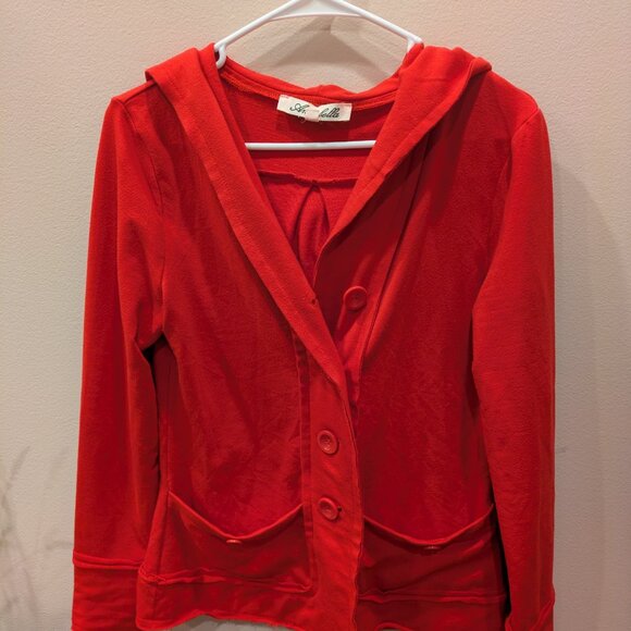 Graphic tee/patched Annabella Hooded button up - Picture 2 of 9